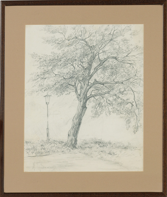 Бродский Исаак Израилевич. Пейзаж с деревом